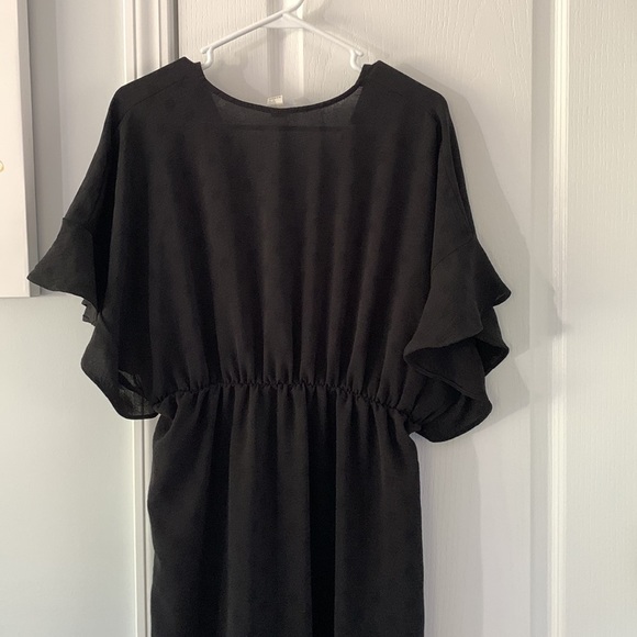 Bari by swimwear black sheer‎ cover up tassels ruffle size M - Picture 7 of 12